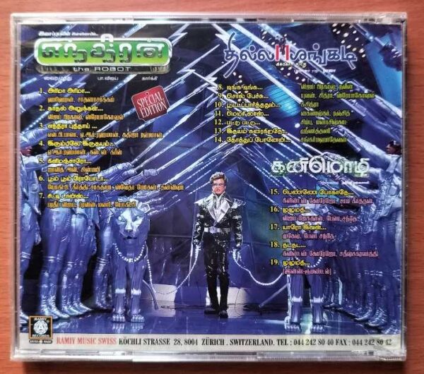 ENDHIRAN / THILLALANGATI / KANIMOZHI - A.R. Rahman & Yuvan Shankar Raja Imported Tamil Audio Cd (FACTORY SEALED PACK) - Image 2