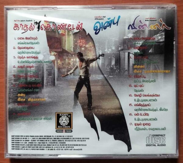 KADHAL KONDAEN / ANBU / WINNER - Yuvan Shankar Raja & Vidyasagar Audio Cd (FACTORY SEALED PACK) - Image 2