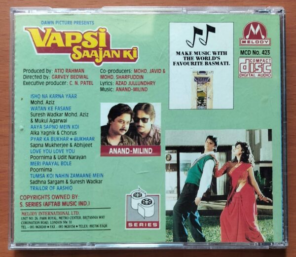 VAPSI SAAJAN KI - Imported Anand-Milind Venus Melody Audio Cd - Image 3