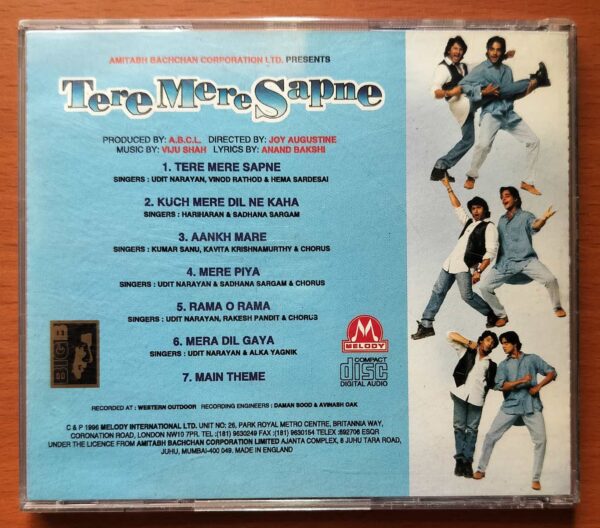 TERE MERE SAPNE - Imported Viju Sham Venus Melody Hindi Audio Cd - Image 3