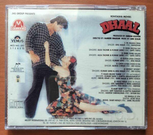 DHAAL - Imported Anu Malik Venus Melody Hindi Audio Cd - Image 3