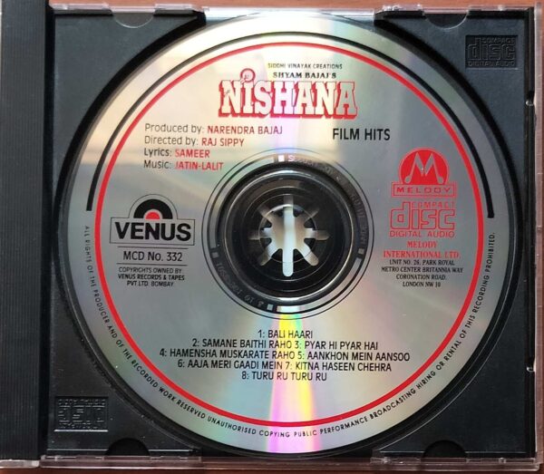 NISHANA - Imported Jatin Lalit Venus Melody Hindi Audio Cd - Image 2