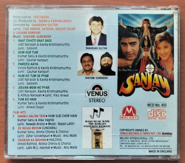 SANJAY - Imported Shyam - Surender Venus Melody Hindi Audio Cd - Image 3