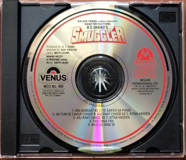 SMUGGLER - Imported Bappi Lahiri Venus Melody Hindi Audio Cd - Image 2