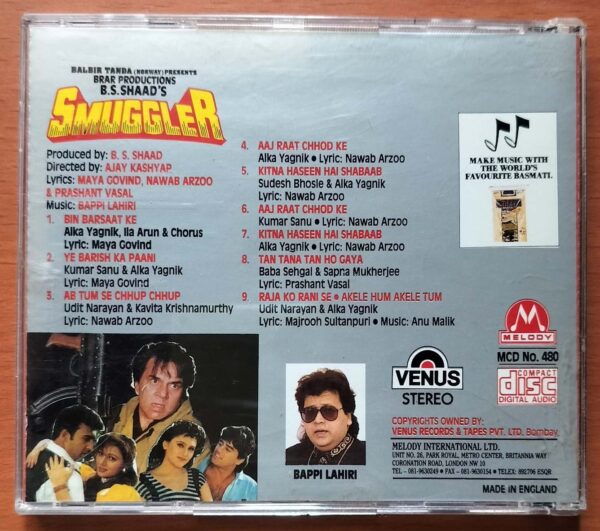 SMUGGLER - Imported Bappi Lahiri Venus Melody Hindi Audio Cd - Image 3