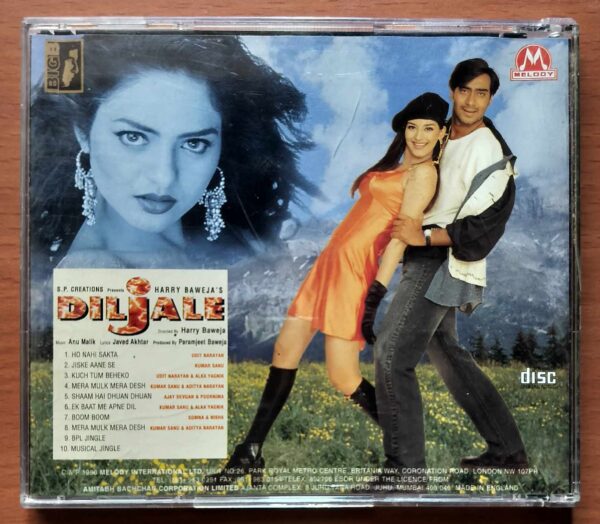 DILJALE - Imported Anu Malik Venus Melody Hindi Audio Cd - Image 3