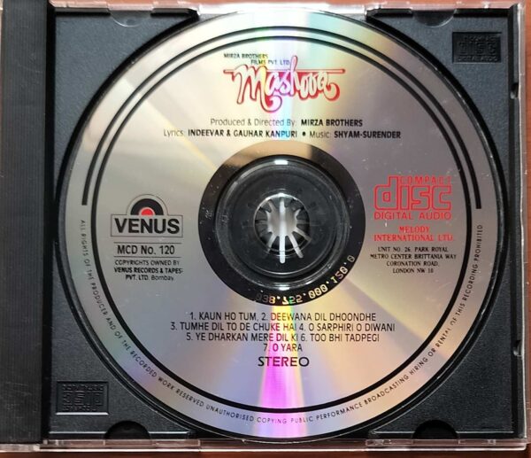 MASHOOQ - Shyam- Surender Imported Venus Melody Hindi Audio Cd - Image 2