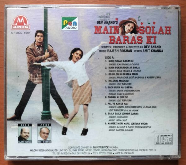 MAIN SOLAH BARAS KI - Imported Rajesh Roshan Venus Melody Hindi Audio Cd - Image 3