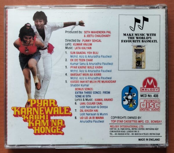 PYAR KARNEWALE KABHI KAM NA HONGE - Lata Kalyan Imported Venus Melody Hindi Film Audio Cd - Image 3