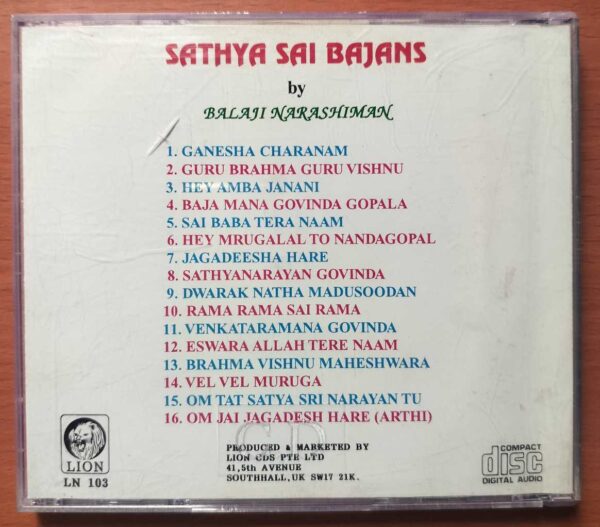 SATHYA SAI BAJANS - Imported Balaji Narashiman Bhajans Audio Cd - Image 2