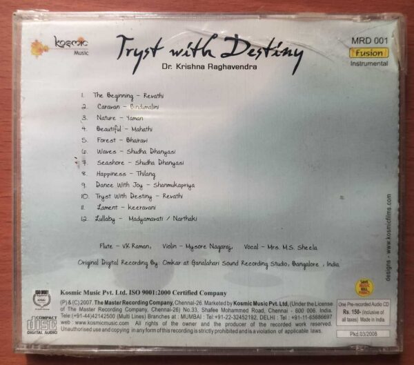TRYST WITH DESTINY - DR. Krishna Raghavendra Audio Cd (FACTORY SEALED PACK) - Image 2
