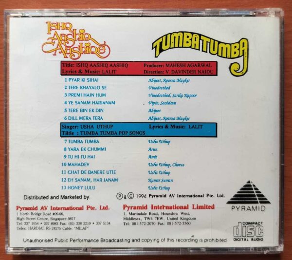 ISHQ AASHIQ AASHIQE / TUMBA TUMBA - Lalit Hindi Pyramid Audio Cd - Image 3