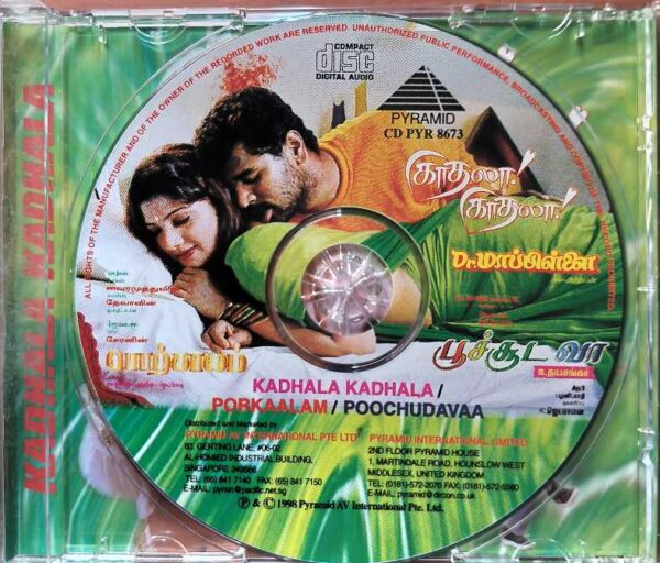 KADHALA KADHALA / PORKAALAM / POOCHUDAVAA - Karthik Raja & Deva Tamil Audio Cd - Image 2