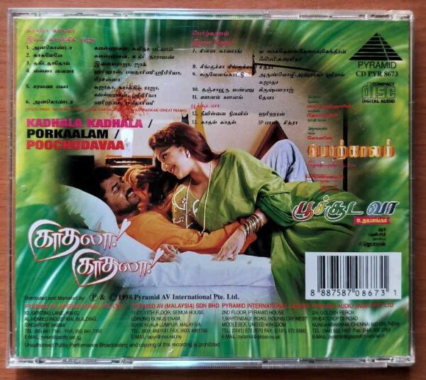 KADHALA KADHALA / PORKAALAM / POOCHUDAVAA - Karthik Raja & Deva Tamil Audio Cd - Image 3