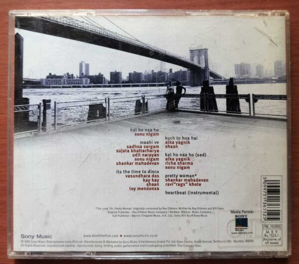 KAL HO NAA HO - Loy Mendonsa Hindi Film Audio CD - Image 3