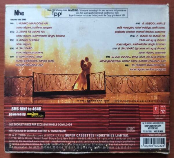 JAAN-E-MANN - Anu Malik Hindi Film Audio Cd - Image 2