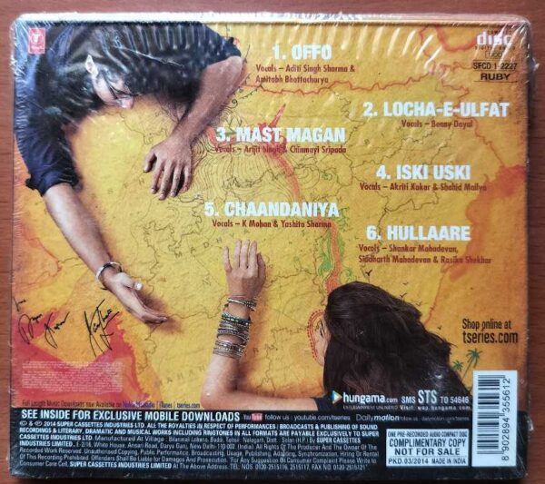 2 STATES - Shankar Ehsaan Loy Hindi Film Audio Cd (FACTORY SEALED PACK) - Image 2