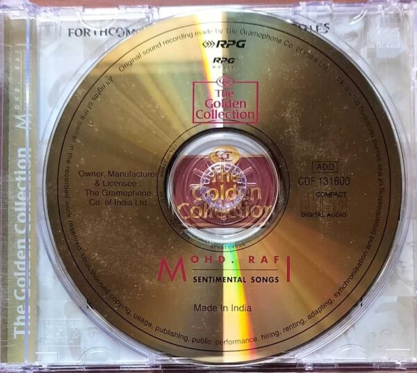 THE GOLDEN COLLECTION MOHD RAFI - Sentimental Songs Hindi Audio Cd - Image 2