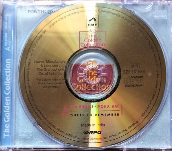 THE GOLDEN COLLECTION - Asha Bhosle & Mohd Rafi Duets To Remember Hindi Audio Cd - Image 2