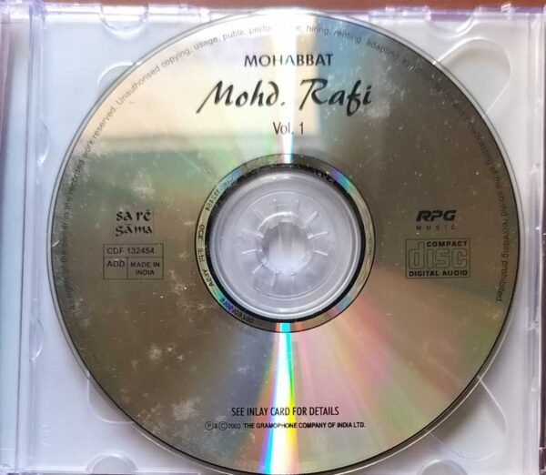 MOHABBAT THE ROMANCE VOL 1&2 - Mohd. Rafi Hindi Film 2CD Pack Audio Cd - Image 2