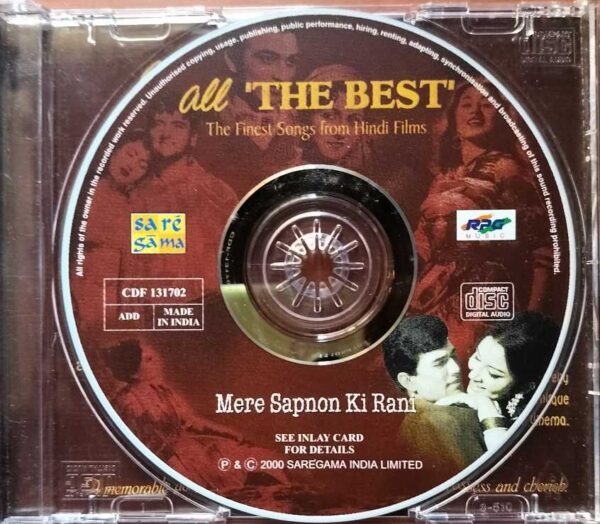 ALL THE BEST MERE SAPNON KI RANI - The Finest Hindi Film Audio Cd - Image 2