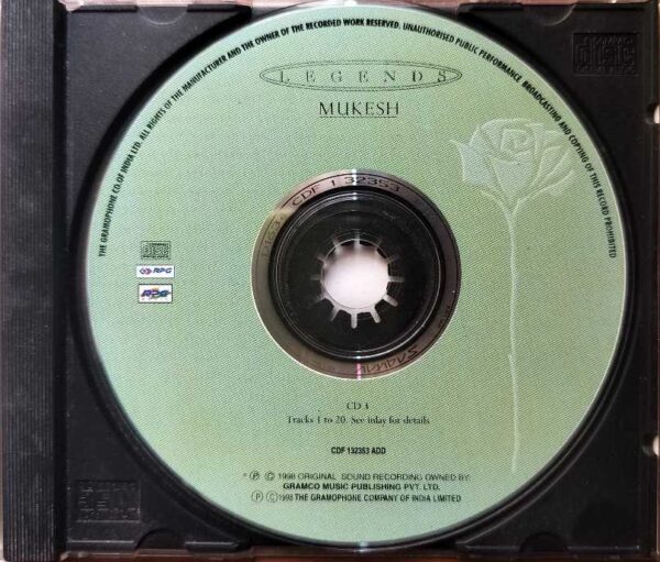 LEGENDS MUKESH CD 3 - Imported Hindi Audio Cd - Image 2