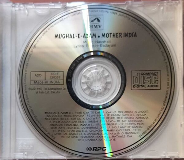 MUGHAL-E-AZAM / MOTHER INDIA - Naushad Old Hindi Film Audio Cd - Image 2