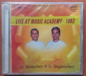 LIVE AT MUSIC ACADEMY -1992 - DR. Seshachary & D. Raghavachary Classical Audio CD (FACTORY SEALED PACK)