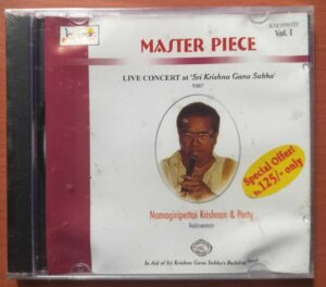 MASTER PIECE LIVE CONCERT AT SRI KRISHNA GANA SABHA VOL. 1 - Namagiripettai Krishnan Classical Vocal Audio Cd (FACTORY SEALED PACK)