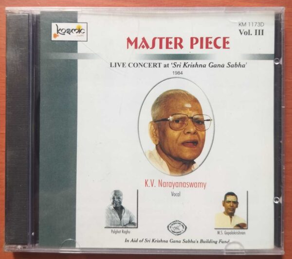 MASTER PIECE LIVE CONCERT VOL. 3 - K.V. Narayanaswamy Classical Vocal Audio Cd (FACTORY SEALED PACK)