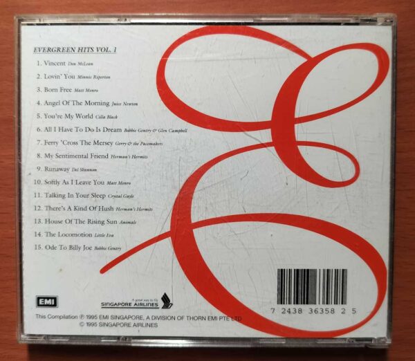 EVERGREEN HITS VOL. 1 - English Album Audio Cd - Image 2