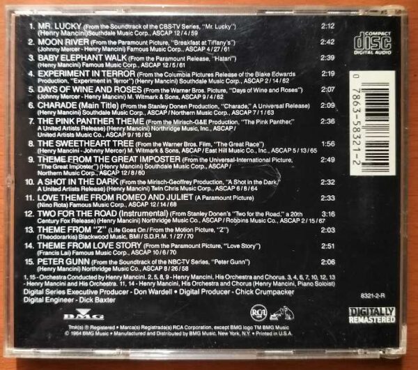 HENRY MANCINI ALL TIME GREATEST HITS - Imported Pop Album Audio Cd - Image 2
