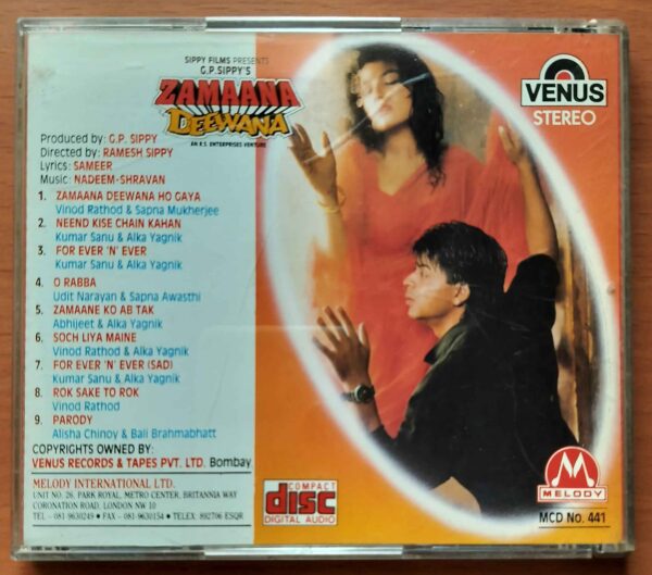 ZAMAANA DEEWANA - Nadeem Safi & Shravan Imported Venus Melody Hindi Audio Cd - Image 3