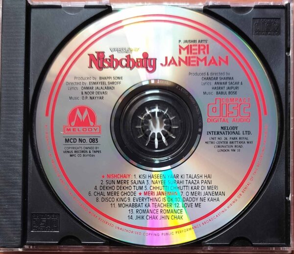 NISHCHAIY / MERI JANEMAN - O.P. Nayyar & Babul Bose Imported Venus Melody Hindi Audio Cd - Image 2