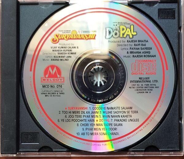 SURYAVANSHI / DOPAL - Anand- Milind & Rajesh Roshan Imported Venus Melody Hindi Audio Cd - Image 2
