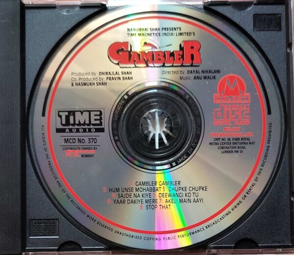 GAMBLER - Anu Malik Imported Venus Melody Hindi Audio Cd - Image 2