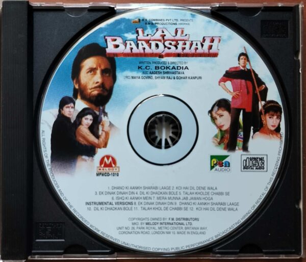 LAL BAADSAAH - Imported Aadesh Shrivastava Hindi Audio Cd - Image 2