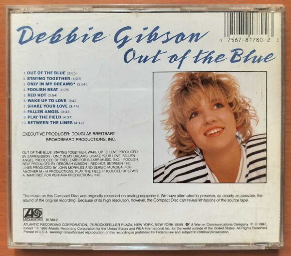 DEBBIE GIBSON OUT OF THE BLUE - Imported Dance Pop Album Audio CD - Image 2