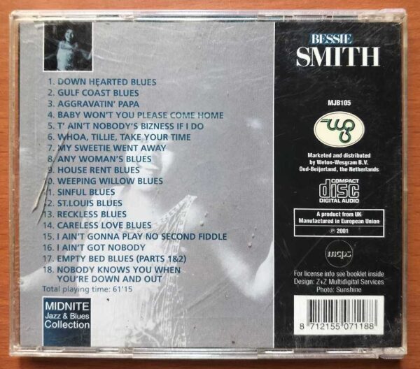 BESSIE SMITH EMPRESS OF THE BLUES - Imported Midnite Jazz & Blues Album Audio Cd - Image 2