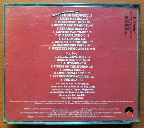 THE BEST OF THE DOORS - Imported Rock Album 2CD Pack Audio Cd - Image 2