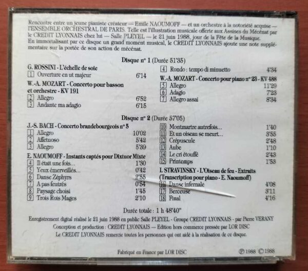 ENSEMBLE ORCHESTRAL DE PARIS - Emile Naoumoff Imported Piano Album 2CD Pack Audio Cd - Image 2