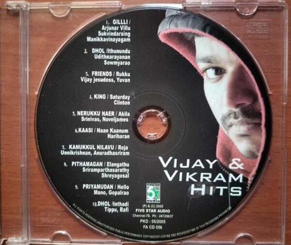VIJAY & VIKRAM HITS - Tamil Compilation Audio Cd - Image 2