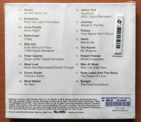 BEST ROCK SONGS IN THE WORLD EVER 2 - English Rock Album Audio CD (FACTORY SEALED PACK) - Image 2