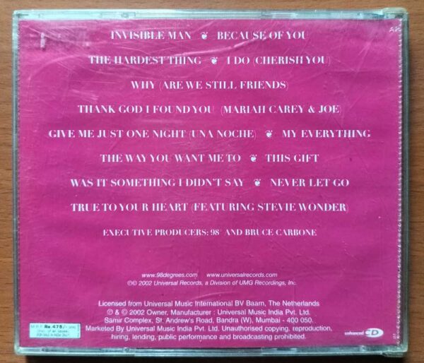 THE COLLECTION NINETY EIGHT DEGREES - English Hip Hop Album Audio Cd - Image 2