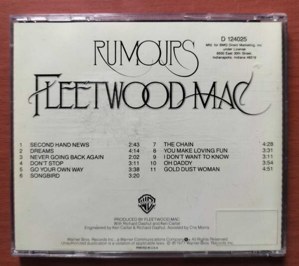 FLEETWOOD MAC RUMOURS - Imported Pop Rock Album Audio CD - Image 2