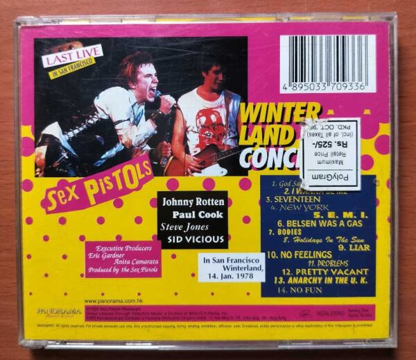 WINTERLAND CONCERT SEX PISTOLS - English Rock Album Audio Cd - Image 2