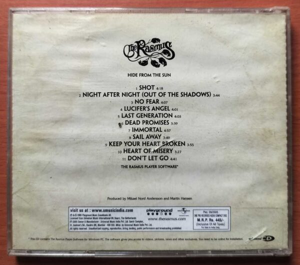 THE RASMUS HIDE FROM THE SUN - English Rock Album Audio Cd - Image 2