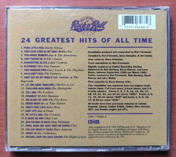 EMI LEGENDS OF ROCK N ROLL 24 GREATEST HITS OF ALL TIME - Imported Rock Album Audio Cd - Image 2