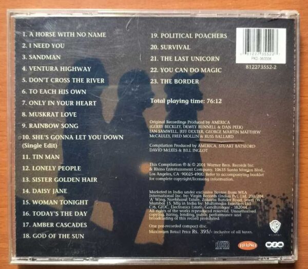 AMERICA THE DEFINITIVE AMERICA - English Rock Album Audio Cd - Image 2