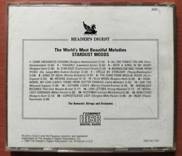 READER'S DIGEST THE WORLD MOST BEAUTIFUL MELODIES STARDUST MOODS - Imported Jazz Classical Audio Cd - Image 2